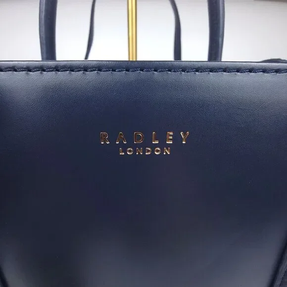 NWT RADLEY London Arlington Court Navy Blue Satchel Crossbody Bag Quiet Luxury - Picture 5 of 16